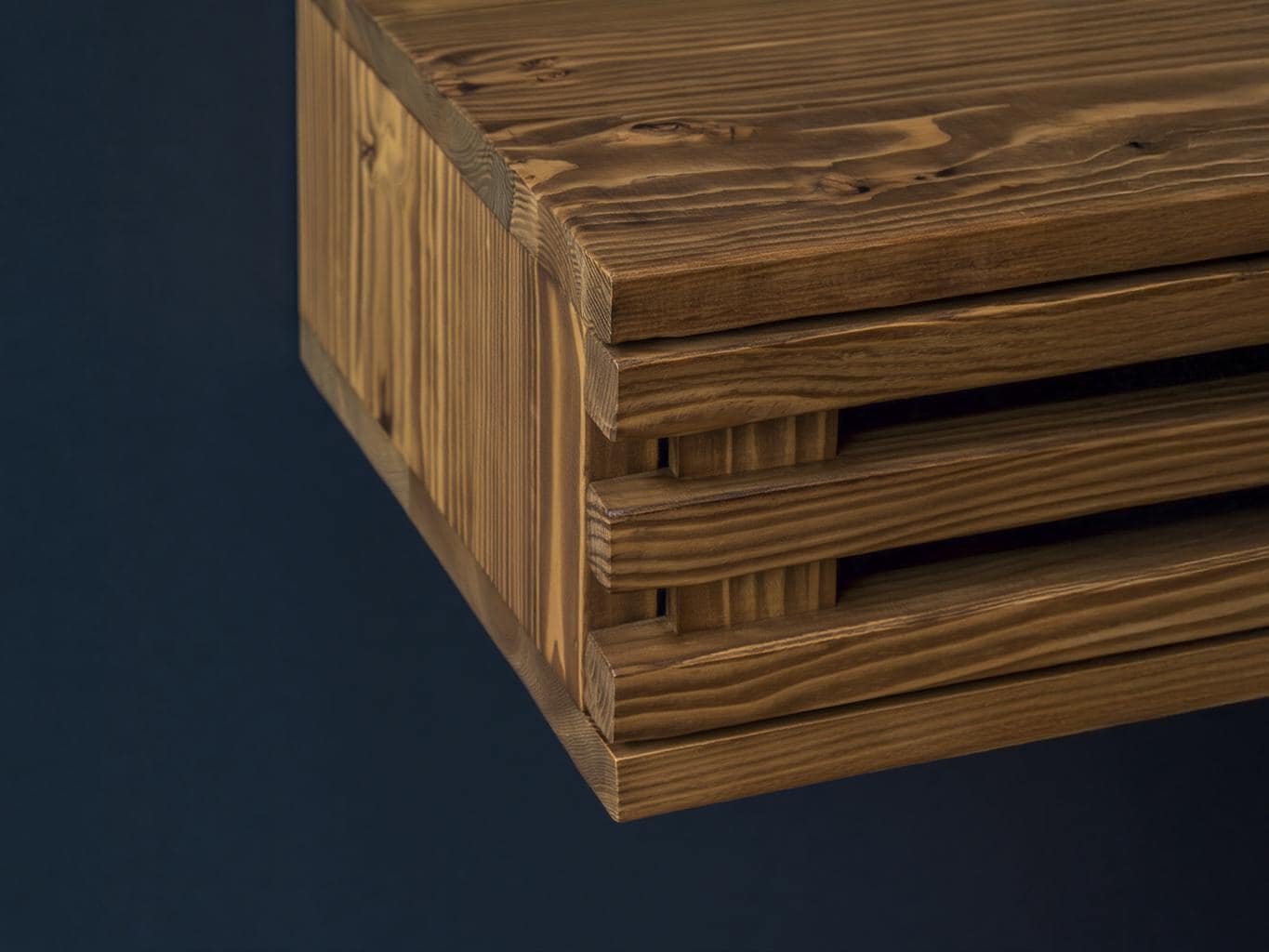 Console murale flottante en bois recyclé | Meuble d’entrée fait main | Console design minimaliste | Décoration éco-responsable scandinave