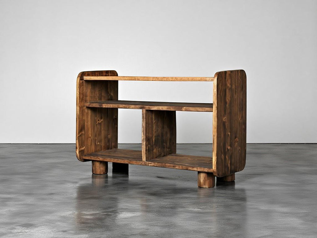 Meuble vinyles en bois massif – Rangement élégant et pratique pour tourne-disque