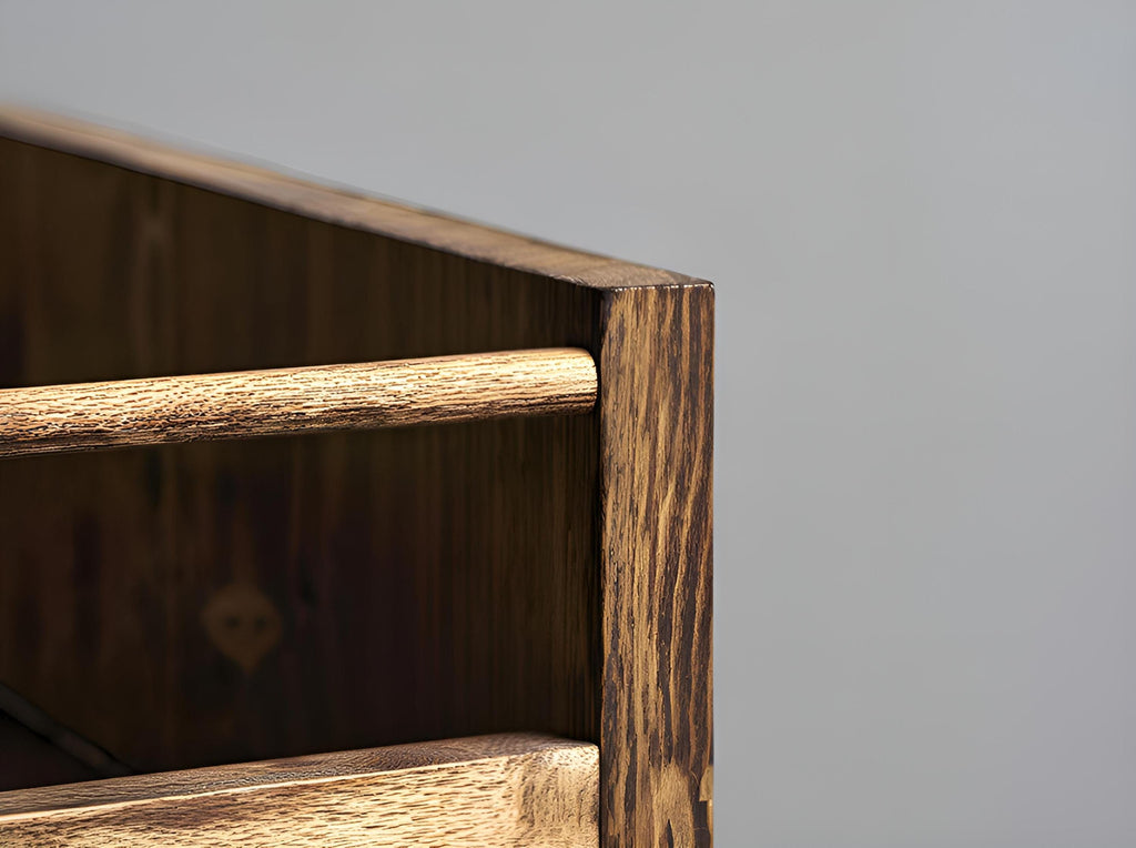 Meuble hi-fi artisanal  – Meuble de rangement en bois massif – Bibliothèque vinyles et livres