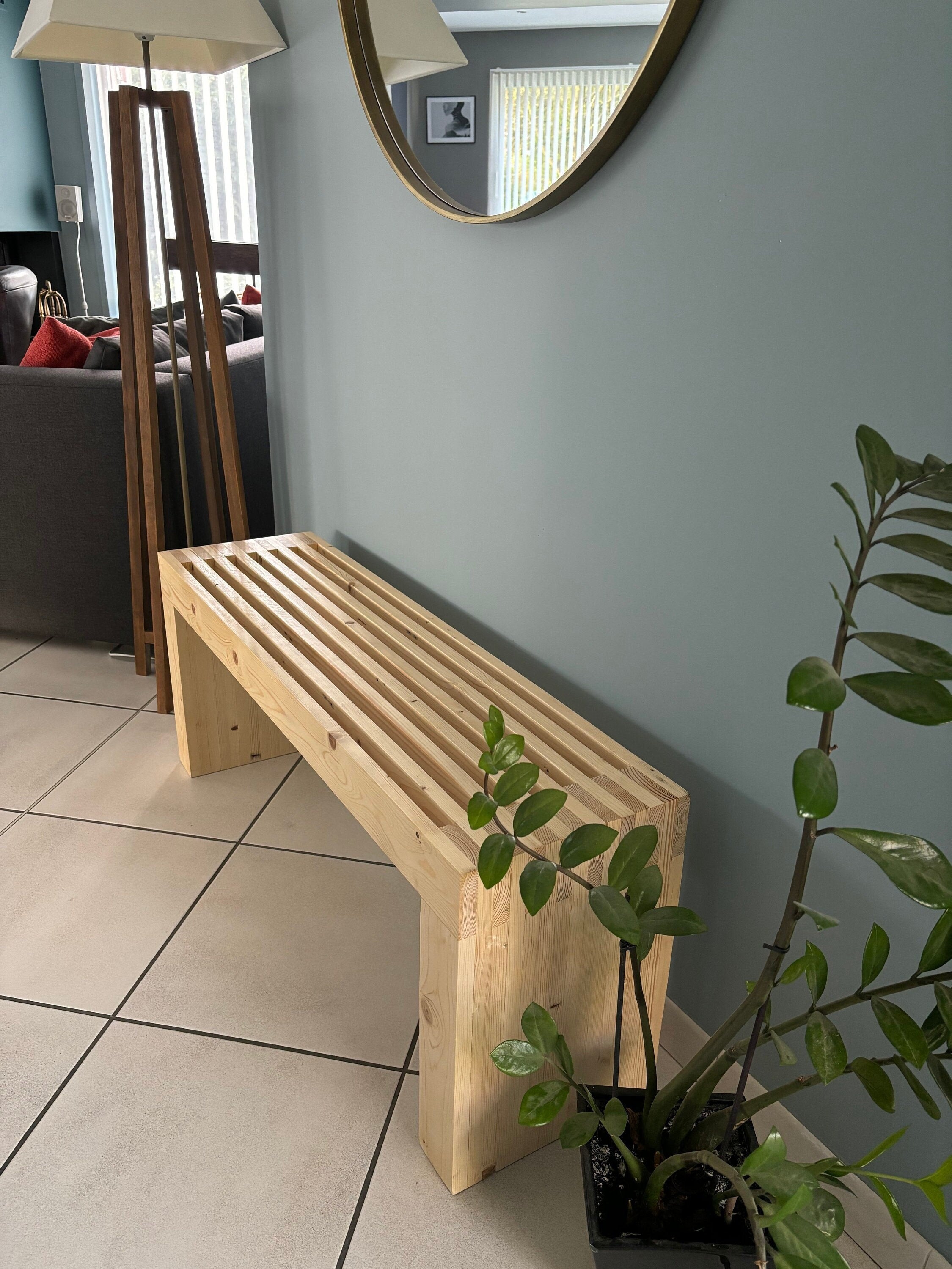 Banc en Bois Massif Recyclé pour Entrée - Éco-responsable et Élégant